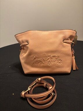 Coach Peach Andy Crossbody with Embossed Coach & Carriage Logo w/Crossbody Strap